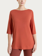 Maglietta con manica 3/4 in misto viscosa Rossi Donna - Ragno