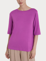 Maglietta con manica 3/4 in misto viscosa Viola Donna - Ragno