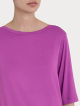 Maglietta con manica 3/4 in misto viscosa Viola Donna - Ragno