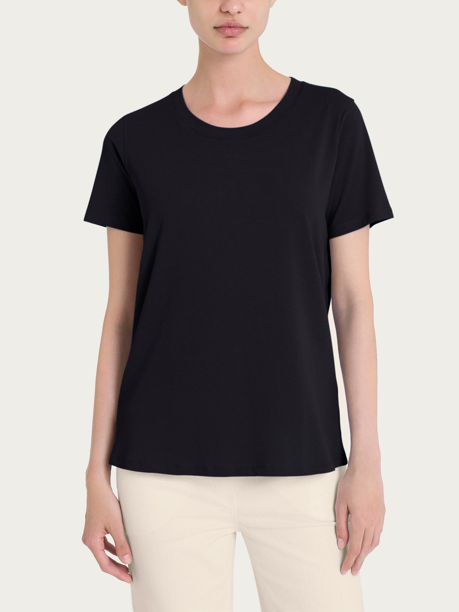 Maglietta girocollo in Ultralight Neri Donna - Ragno