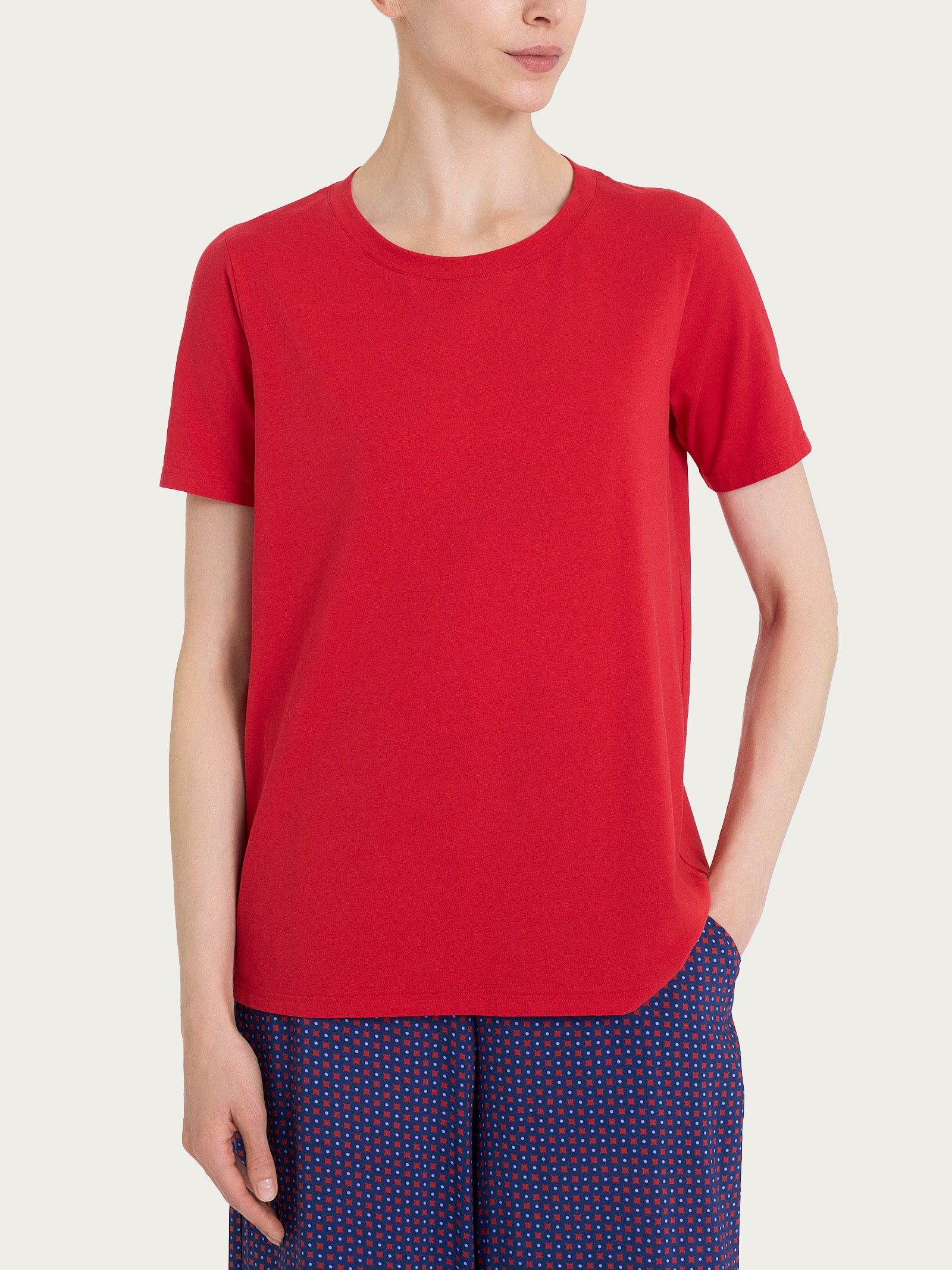 T-shirt girocollo in slub jersey di cotone - Nero T-shirt girocollo in slub jersey di cotone - Nero