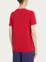 Maglietta tinta unita con manica corta in Ultralight Rossi Donna - Ragno