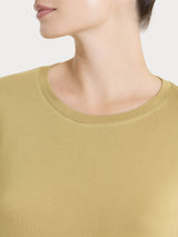 Maglietta tinta unita con manica corta in Ultralight Verdi Donna - Ragno