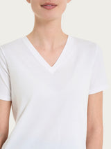 Maglietta con Scollo a V in Ultralight Bianchi Donna - Ragno
