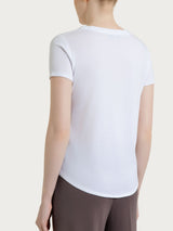 Maglietta tinta unita con scollo a V in Ultralight Bianchi Donna - Ragno