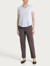 Maglietta tinta unita con scollo a V in Ultralight Bianchi Donna - Ragno