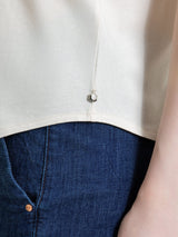 Maglietta tinta unita con scollo a V in Ultralight Bianchi Donna - Ragno