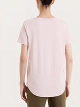 Plain V-neck t-shirt in Ultralight Pink Women's - Ragno