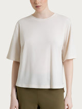 Maglietta boxy tinta unita in Ultralight Bianchi Donna - Ragno