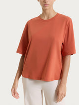 Maglietta boxy tinta unita in Ultralight Rossi Donna - Ragno