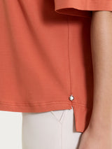 Maglietta boxy tinta unita in Ultralight Rossi Donna - Ragno