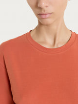 Maglietta boxy tinta unita in Ultralight Rossi Donna - Ragno