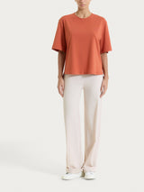 Maglietta boxy tinta unita in Ultralight Rossi Donna - Ragno