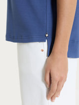 Maglietta boxy tinta unita in Ultralight Blu Donna - Ragno