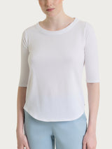 Maglietta tinta unita con manica 3/4 in Ultralight Bianchi Donna - Ragno