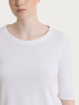 Maglietta tinta unita con manica 3/4 in Ultralight Bianchi Donna - Ragno