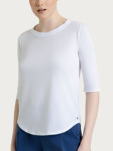 Maglietta tinta unita con manica 3/4 in Ultralight Bianchi Donna - Ragno