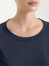 Maglietta tinta unita con manica 3/4 in Ultralight Blu Donna - Ragno