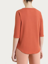 Maglietta tinta unita con manica 3/4 in Ultralight Rossi Donna - Ragno