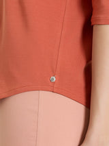 Maglietta tinta unita con manica 3/4 in Ultralight Rossi Donna - Ragno