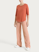 Maglietta tinta unita con manica 3/4 in Ultralight Rossi Donna - Ragno