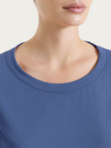 Maglietta tinta unita con manica 3/4 in Ultralight Blu Donna - Ragno