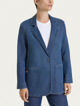Blazer over destrutturato in Light Denim Blu Donna - Ragno