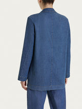 Blazer over destrutturato in Light Denim Blu Donna - Ragno