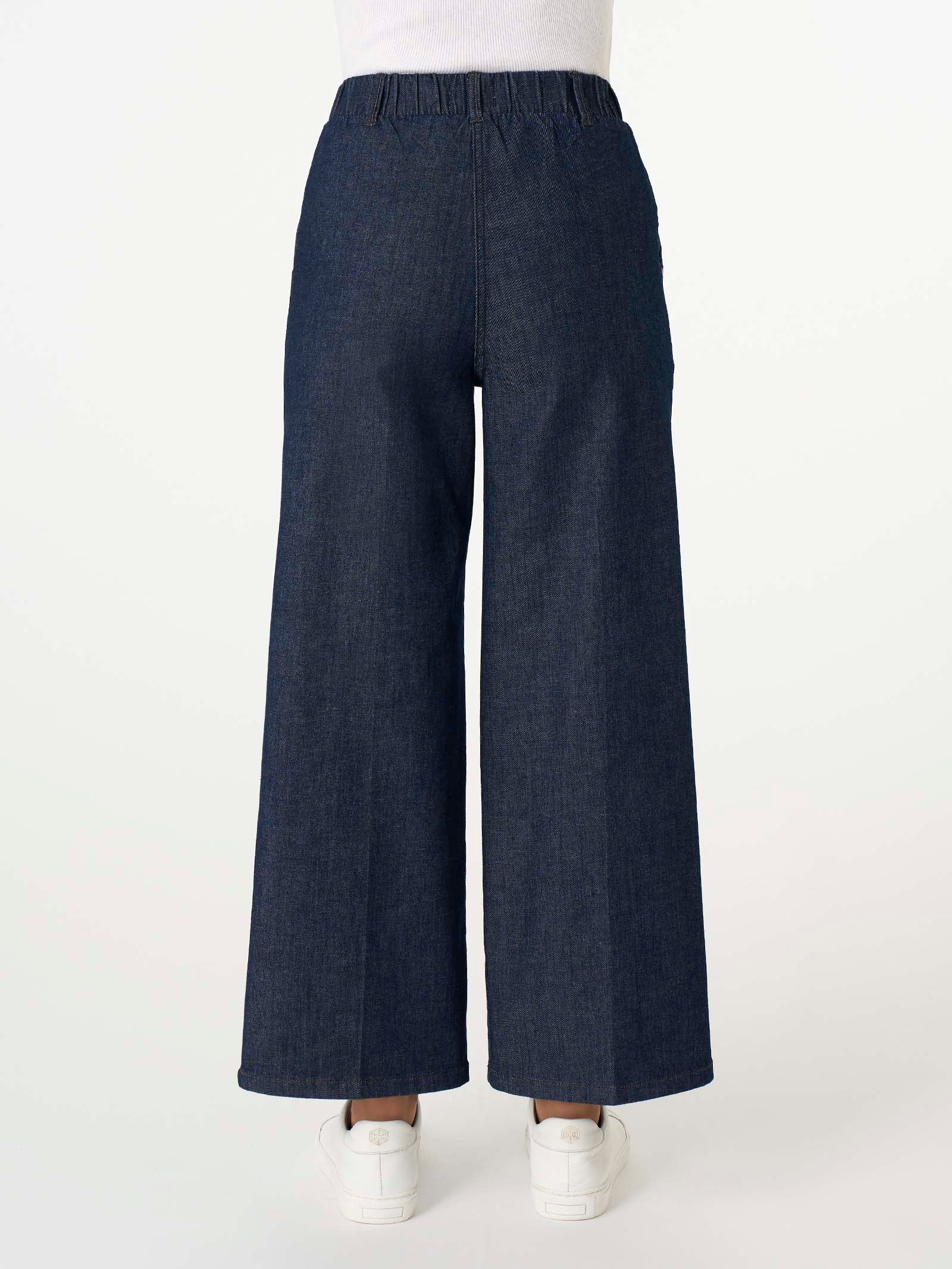Jeans ampio alla caviglia con tasche in Light Denim Viola Donna - Ragno