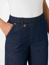 Jeans ampio alla caviglia con tasche in Light Denim Viola Donna - Ragno