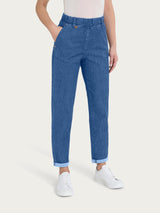 Jeans a carota con tasche in Light Denim Blu Donna - Ragno