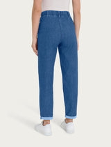 Jeans a carota con tasche in Light Denim Blu Donna - Ragno