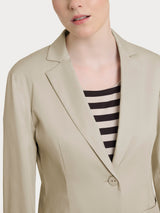 Brauner Power-Satin-Zweiknopf-Blazer für Damen - Ragno