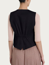 Gilet con quattro bottoni in Satin Power Neri Donna - Ragno