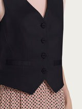 Gilet con quattro bottoni in Satin Power Neri Donna - Ragno