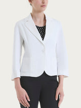 Blazer corto con 1 bottone e manica 3/4 in Satin Power Bianchi Donna - Ragno