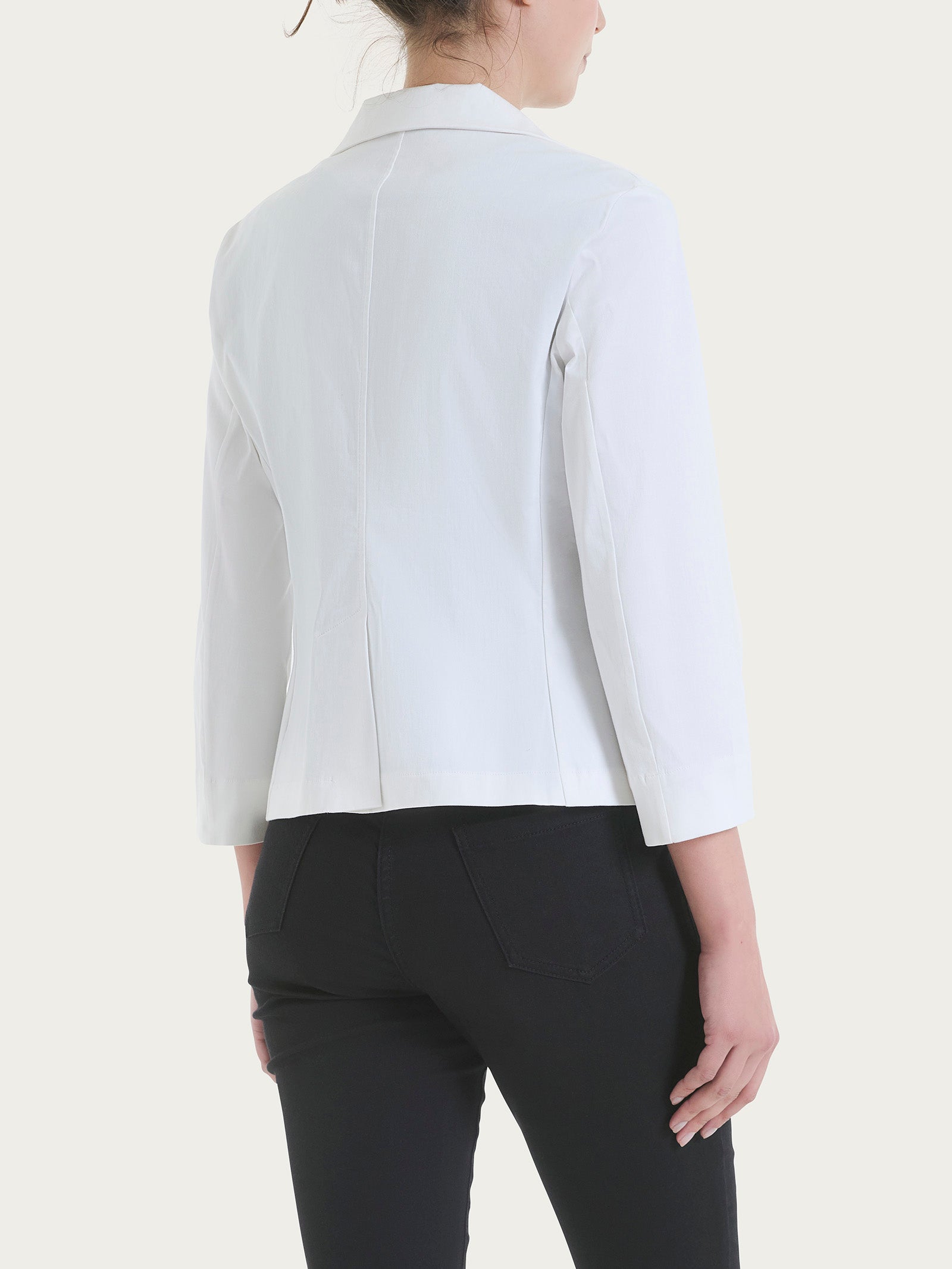 Blazer corto con 1 bottone e manica 3/4 in Satin Power Bianchi Donna - Ragno