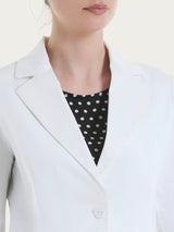 Blazer corto con 1 bottone e manica 3/4 in Satin Power Bianchi Donna - Ragno