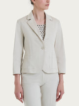 Blazer corto con 1 bottone e manica 3/4 in Satin Power Bianchi Donna - Ragno