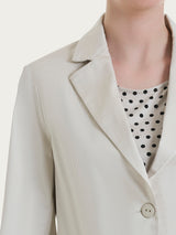 Blazer corto con 1 bottone e manica 3/4 in Satin Power Bianchi Donna - Ragno