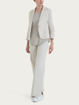 Blazer corto con 1 bottone e manica 3/4 in Satin Power Bianchi Donna - Ragno
