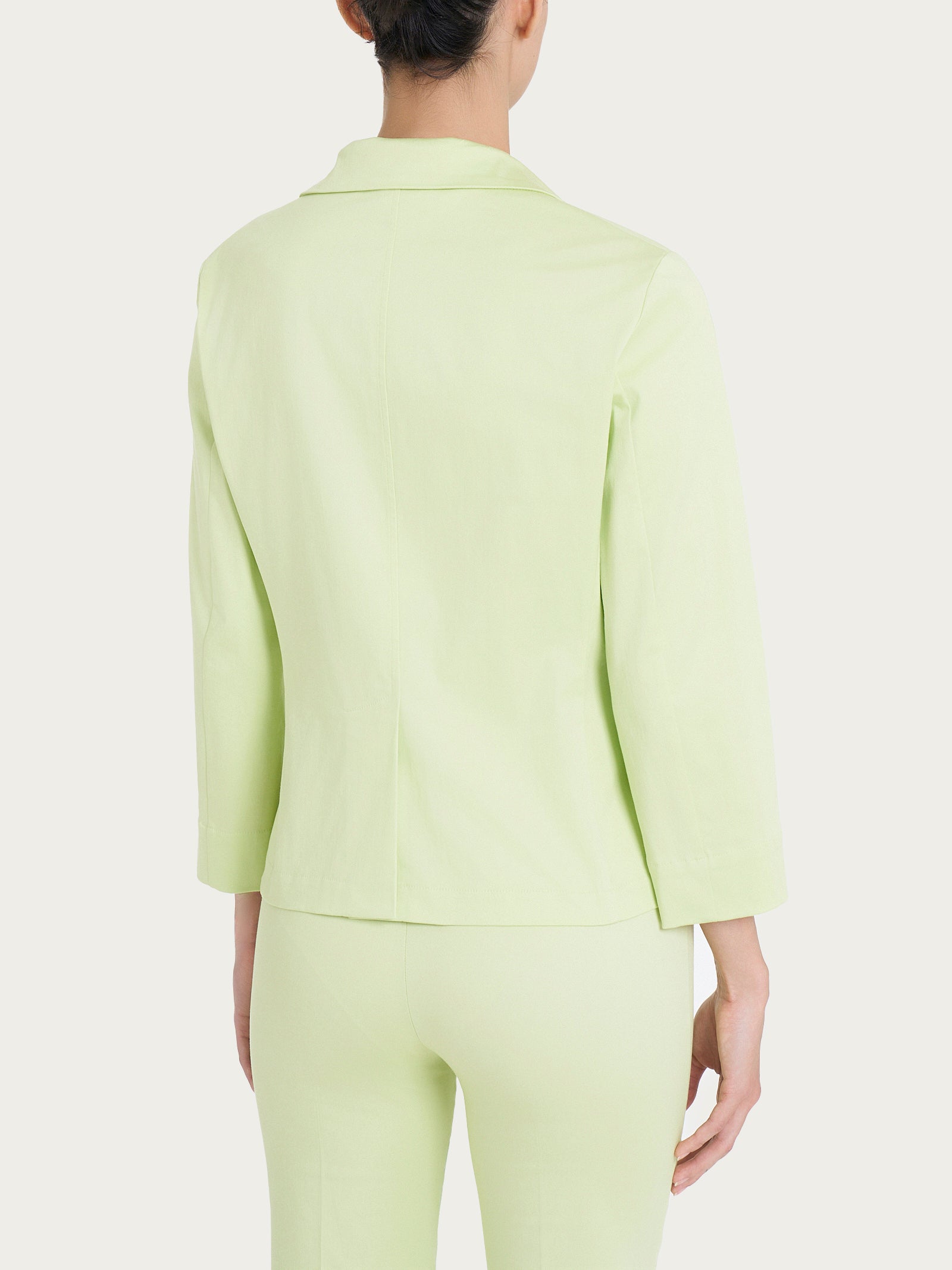 Blazer corto con 1 bottone e manica 3/4 in Satin Power Verdi Donna - Ragno