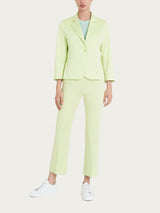 Blazer corto con 1 bottone e manica 3/4 in Satin Power Verdi Donna - Ragno