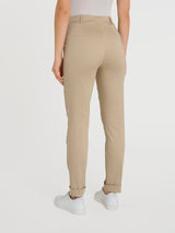 Pantalone chino slim con tasche in Satin Power Marroni Donna - Ragno