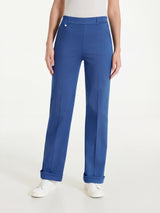 Gerade Hose mit Taschen und Umschlägen aus Satin Power Blue Damen - Ragno