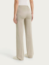 Pantalone dritto con tasche e risvolto in Satin Power Marroni Donna - Ragno