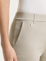 Pantalone dritto con tasche e risvolto in Satin Power Marroni Donna - Ragno