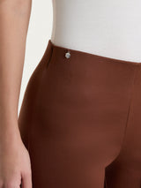 Pantalone a sigaretta con spacchetti in Satin Power Marroni Donna - Ragno