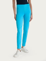 Pantalone a sigaretta con spacchetti in Satin Power Azzurri Donna - Ragno