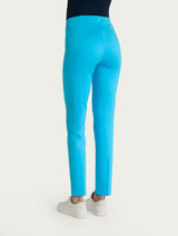 Pantalone a sigaretta con spacchetti in Satin Power Azzurri Donna - Ragno